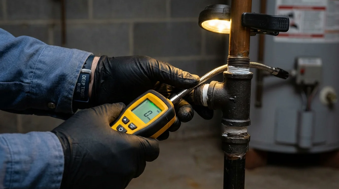 Gas leak detection with electronic sniffer by Johns Plumbing LLC in Havre de Grace