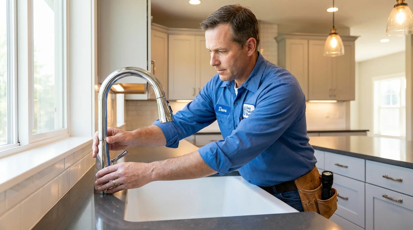 Kitchen faucet installation by Johns Plumbing LLC in Havre de Grace