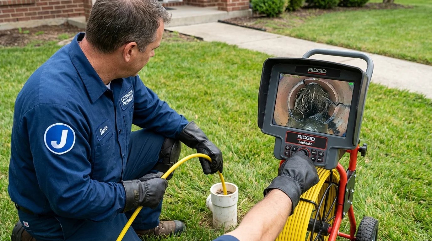 Sewer camera inspection being performed by Johns Plumbing LLC in Havre de Grace